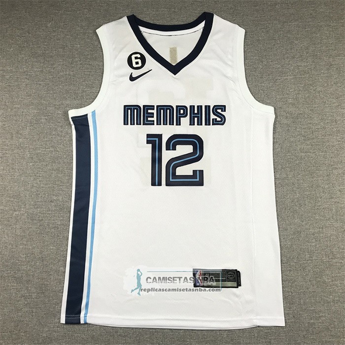 Camiseta Memphis Grizzlies Ja Morant NO 12 Association 2022-23 Blanco